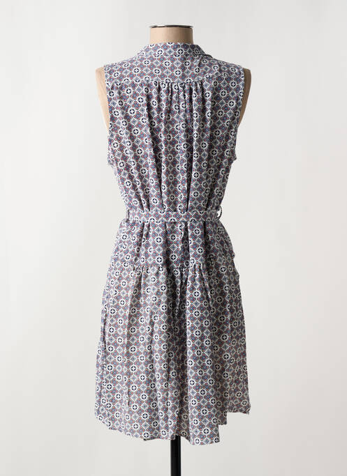 Robe mi-longue imprimé fantaisie sans manche bleu ARELINE femme