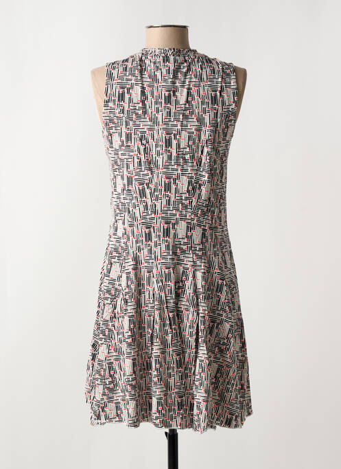 Robe mi-longue imprimé fantaisie sans manche gris ARELINE femme