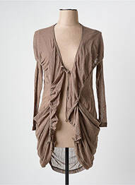 Gilet manches longues stretch marron ARELINE femme