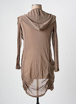 Gilet manches longues stretch marron ARELINE femme