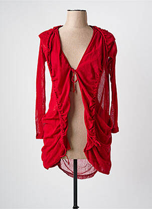 Gilet manches longues stretch rouge ARELINE femme