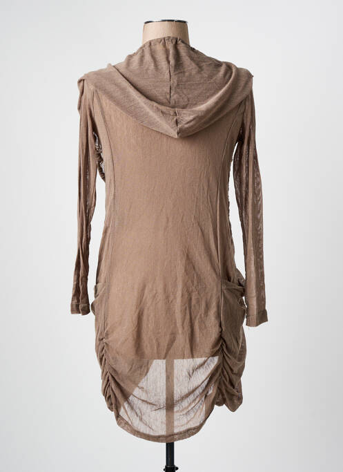 Gilet manches longues stretch marron ARELINE femme