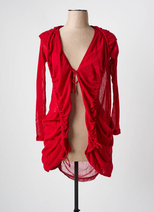 Gilet manches longues stretch rouge ARELINE femme