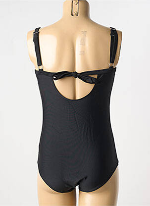 Maillot de bain 1 pièce effet matière satinée haut soutien-gorge emboitant noir BIKINIS STORY femme