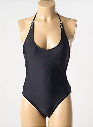 Maillot de bain 1 pièce effet matière satinée haut soutien-gorge avec mousse de rembourrage amovible noir BIKINIS STORY femme