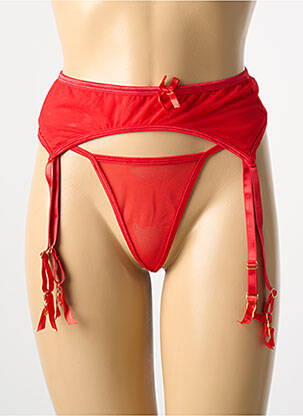 Guêpière/porte-jarretelle bretelles élastiquées ajustables rouge LINGERIE STORY femme