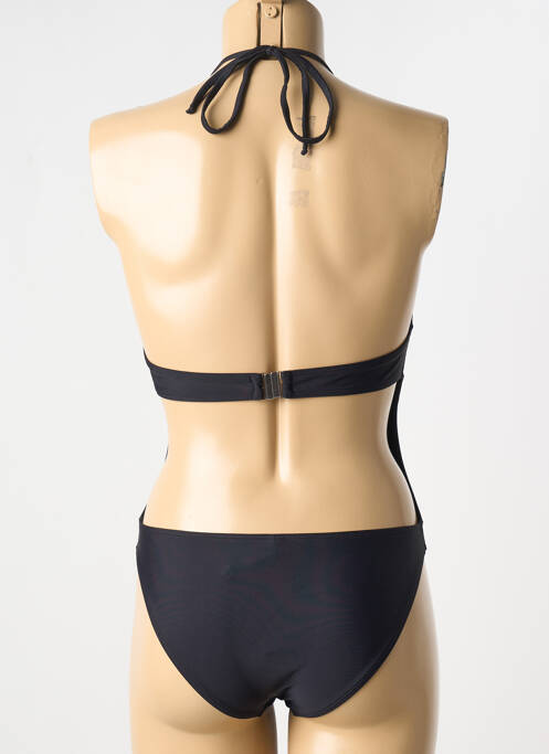 Maillot de bain 1 pièce effet matière satinée haut soutien-gorge avec mousse de rembourrage amovible noir BIKINIS STORY femme