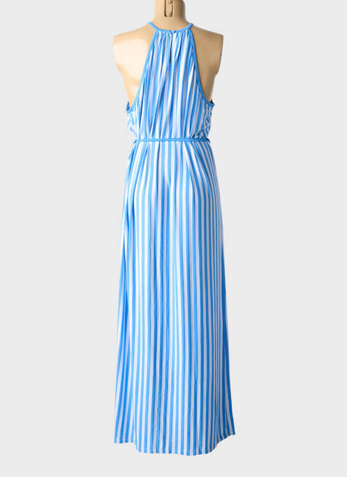 Robe longue coupe cintrée fines bretelles bleu FREYA femme