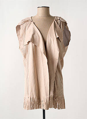 Veste casual tissage suedine rose ARELINE femme
