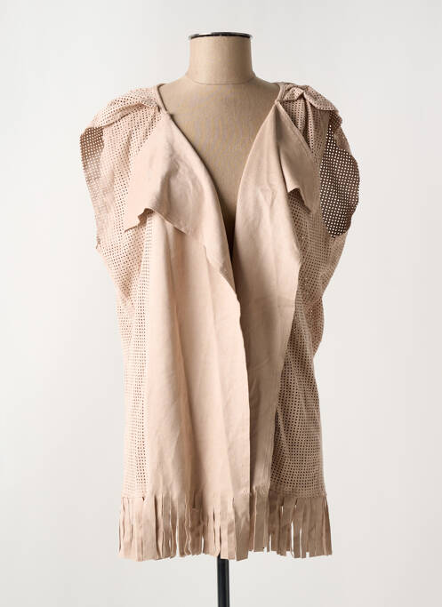 Veste casual tissage suedine rose ARELINE femme