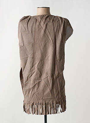 Veste casual tissage suedine marron ARELINE femme