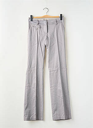 Pantalon flare fermeture zippée sous rabat avec crochet taille basse gris LES P'TITES BOMBES femme