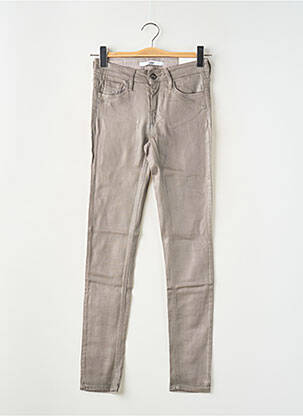 Jeans coupe slim stretch taille basse gris REIKO femme