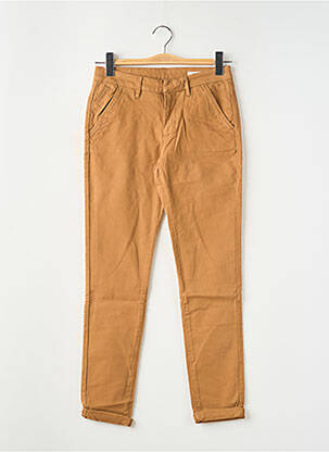 Pantalon chino tissage popeline taille normale jaune REIKO femme