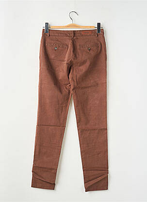 Pantalon chino tissage popeline taille normale marron REIKO femme