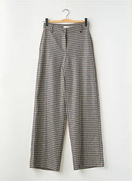 Pantalon large fermeture zippée sous rabat boutonné taille haute vert AMELIE & AMELIE femme