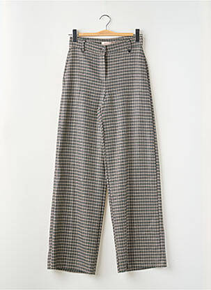 Pantalon large fermeture zippée sous rabat boutonné taille haute vert AMELIE & AMELIE femme