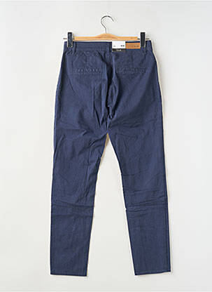 Pantalon chino tissage popeline taille normale bleu F.A.M. femme