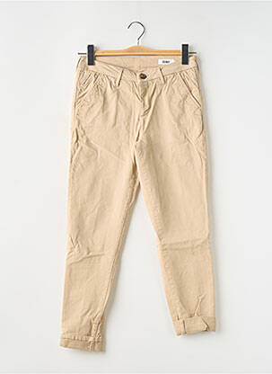 Pantalon chino tissage popeline taille normale beige REIKO femme