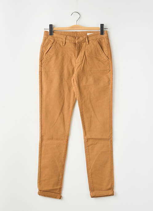 Pantalon chino tissage popeline taille normale jaune REIKO femme