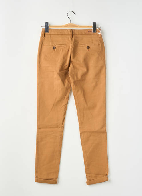 Pantalon chino tissage popeline taille normale jaune REIKO femme