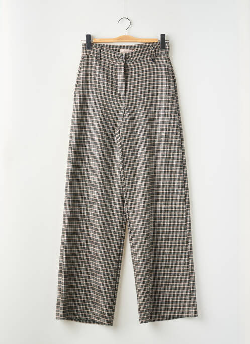 Pantalon large fermeture zippée sous rabat boutonné taille haute vert AMELIE & AMELIE femme