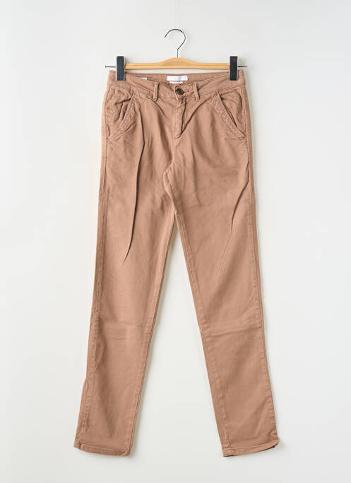 Pantalon chino taille basse taille basse marron REIKO femme