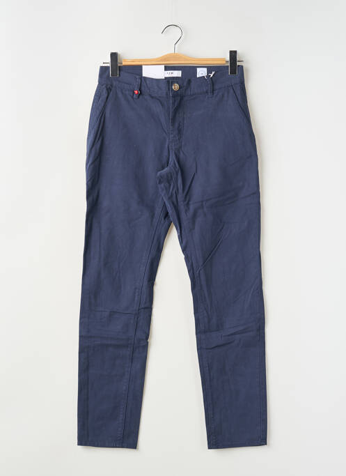 Pantalon chino tissage popeline taille normale bleu F.A.M. femme