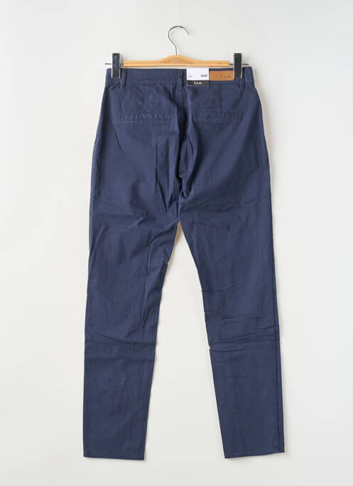 Pantalon chino tissage popeline taille normale bleu F.A.M. femme