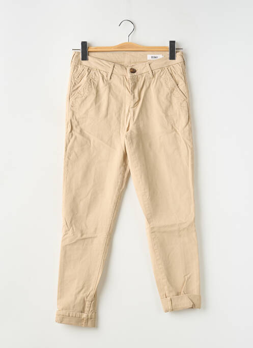 Pantalon chino tissage popeline taille normale beige REIKO femme