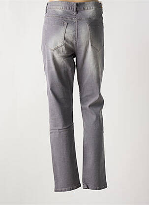 Jeans coupe slim effet usé délavé taille normale gris ROSE PLAYER femme