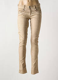 Jeans skinny stretch taille basse marron SCHOOL RAG femme
