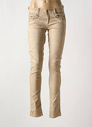 Jeans skinny stretch taille basse marron SCHOOL RAG femme
