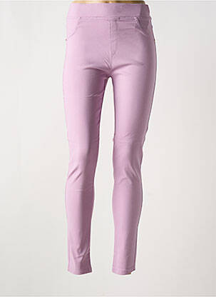 Jegging tissage denim taille haute violet CHRISTY femme
