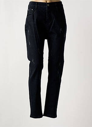 Jeans coupe slim stretch taille normale noir POMME ROUGE femme