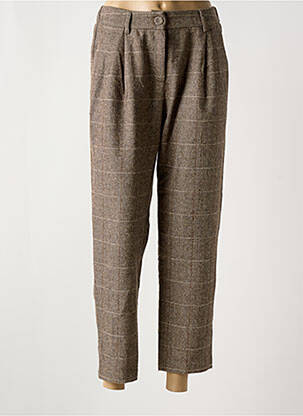 Pantalon 7/8 taille haute taille haute marron MOLLY BRACKEN femme