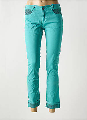 Pantalon 7/8 stretch taille basse bleu KANOPE femme
