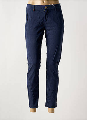 Pantalon chino taille basse taille basse bleu F.A.M. femme