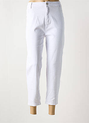 Jeans coupe slim stretch taille normale blanc BS JEANS femme