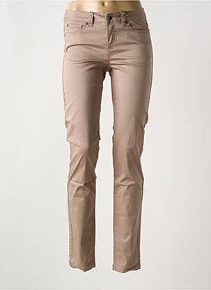 Jeans coupe slim marron LES P'TITES BOMBES pour femme