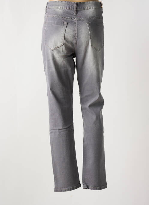 Jeans coupe slim effet usé délavé taille normale gris ROSE PLAYER femme