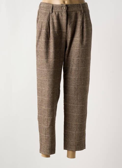 Pantalon 7/8 taille haute taille haute marron MOLLY BRACKEN femme