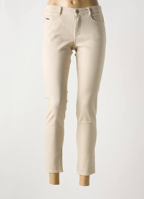 Jeans coupe slim stretch taille basse beige KANOPE femme
