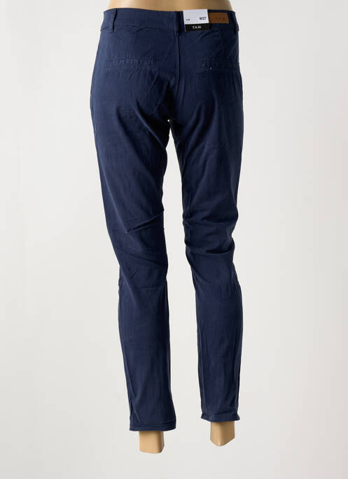 Pantalon chino taille basse taille basse bleu F.A.M. femme