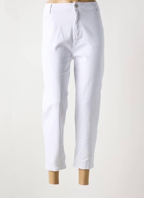 Jeans coupe slim stretch taille normale blanc BS JEANS femme
