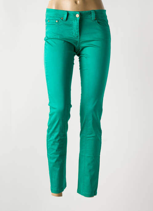 Jeans coupe slim vert LES P'TITES BOMBES pour femme