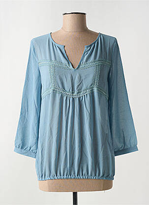 Blouse manches 3/4 manches 3/4 bleu ARELINE femme