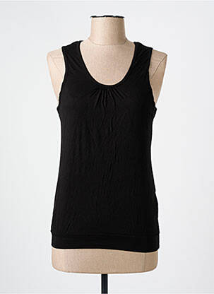 Débardeur stretch sans manche noir BLACK LABEL femme