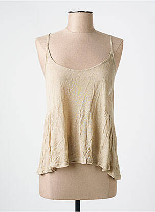 Top tissage jersey fines bretelles beige AMERICAN VINTAGE femme