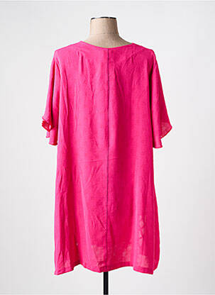 Tunique manches courtes tissage crêpe rose 2W PARIS femme